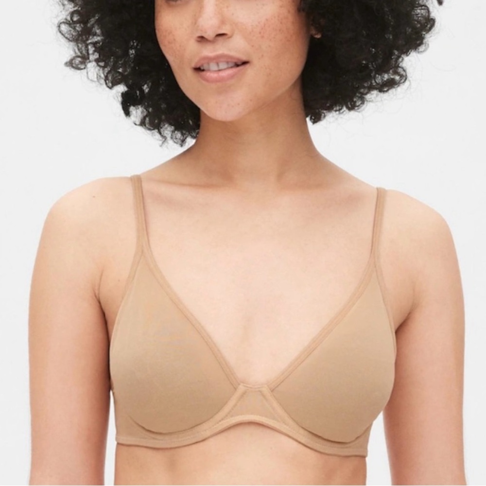 NWT Love by Gap 34B Bare Natural Plunge Bra, Underwire, Beige Nude